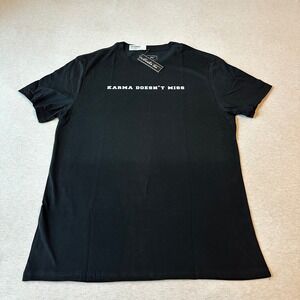 Mister Tee Mens Karma Doesnt Miss Graphic T-Shirt Black Cotton BY001US L